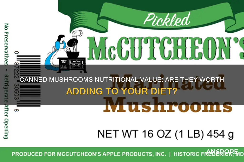 do canned mushrooms have any nutritional value