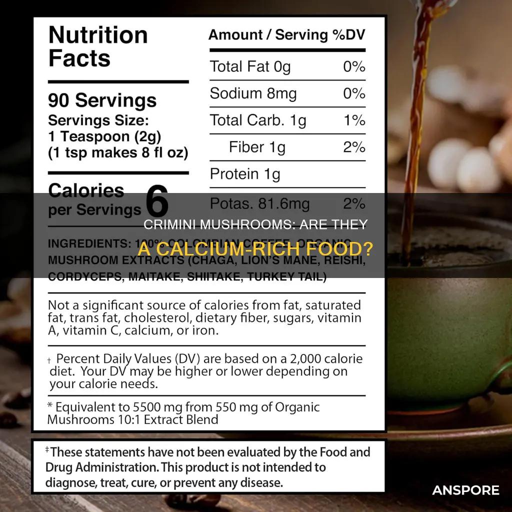 do crimini mushrooms have calcium