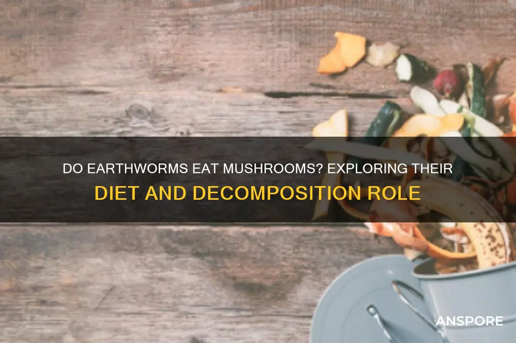 do earthworms eat mushrooms