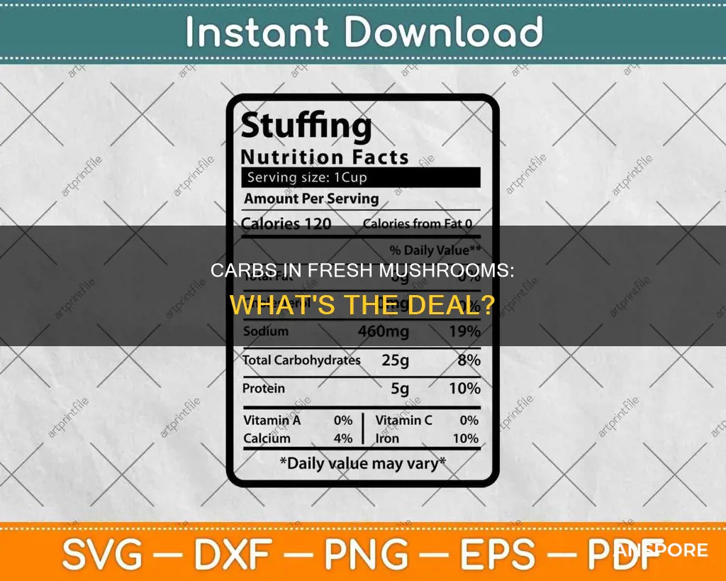 do fresh mushrooms have carbs