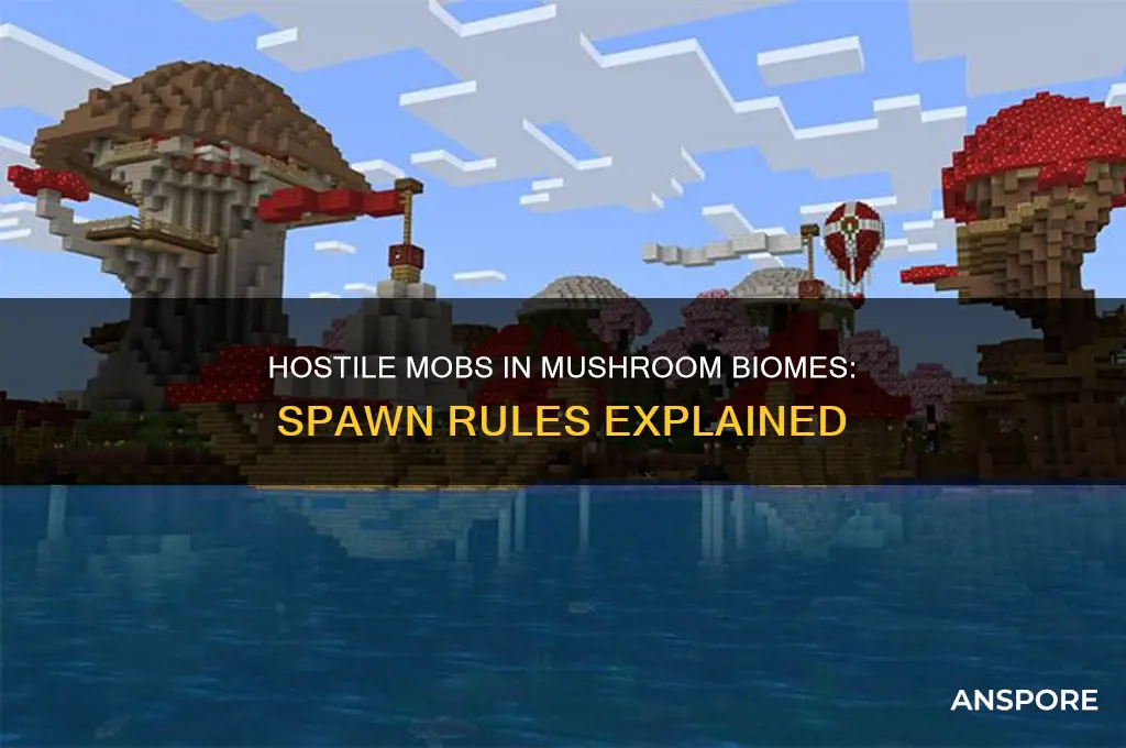 do hostile mobs spawn in mushroom biomes