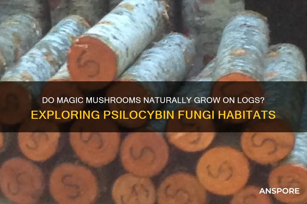 do magic mushrooms grow on logs in nature