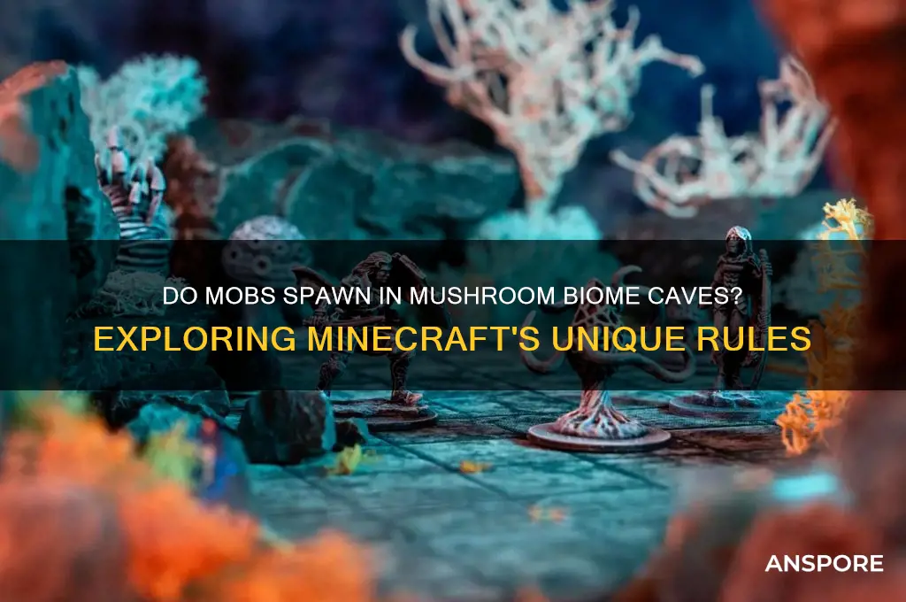 do mobs spawn in caves in mushroom biomes