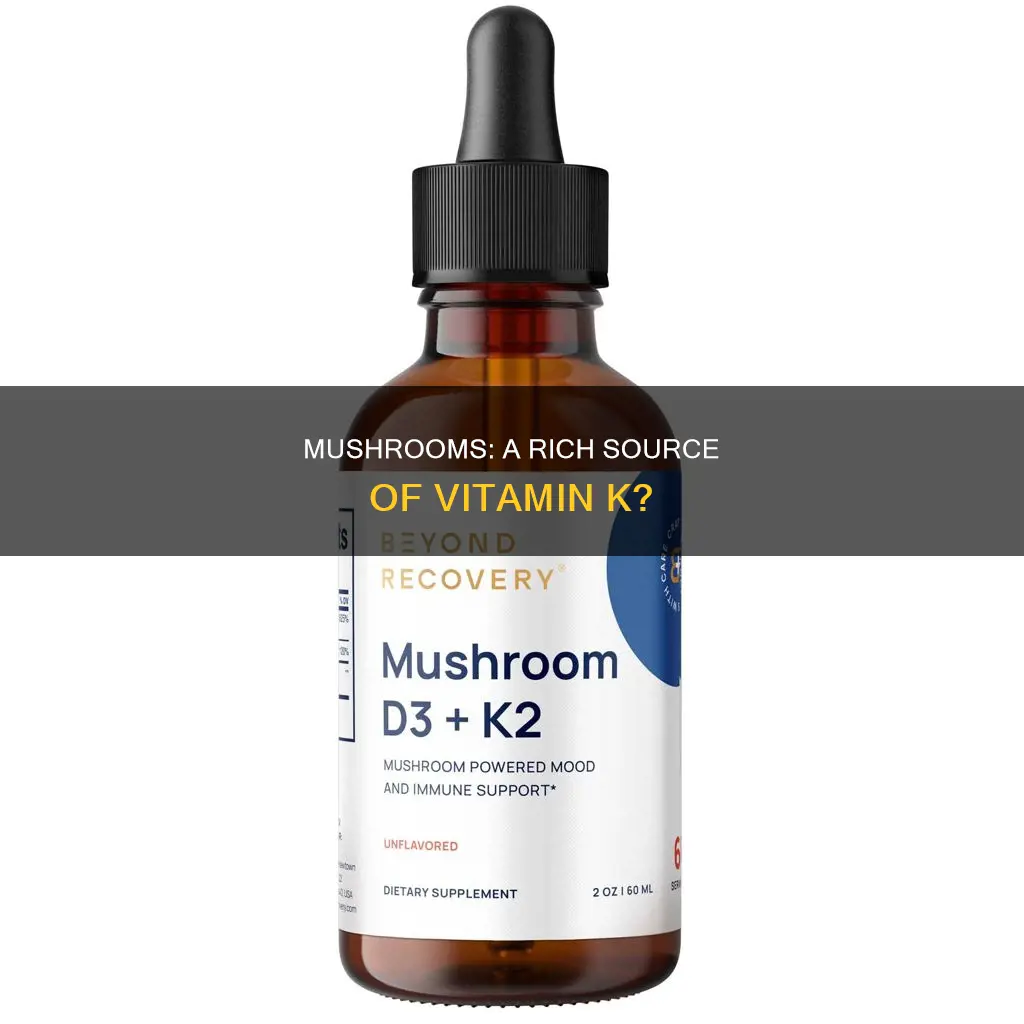 do mushrooms contain vitamin k