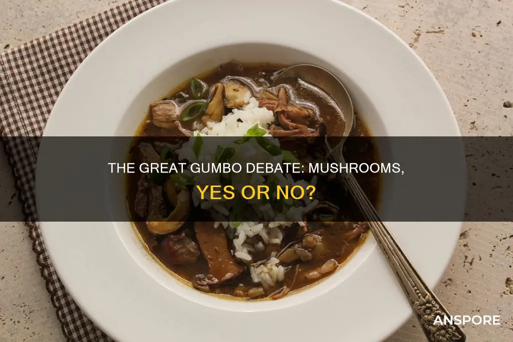 do mushrooms go in gumbo