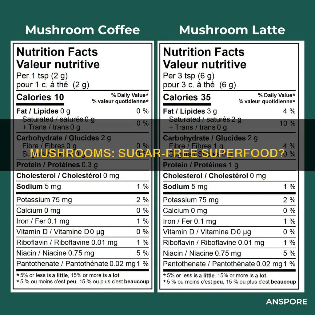 do mushrooms have sugar