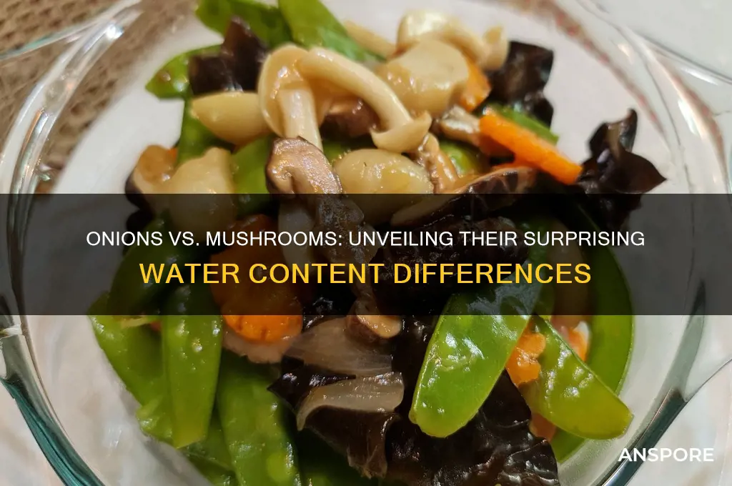 do onions or mushrooms have a high water content