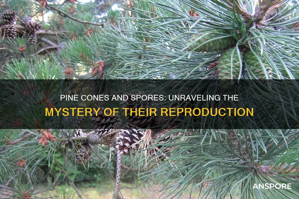 do pine cones have spores