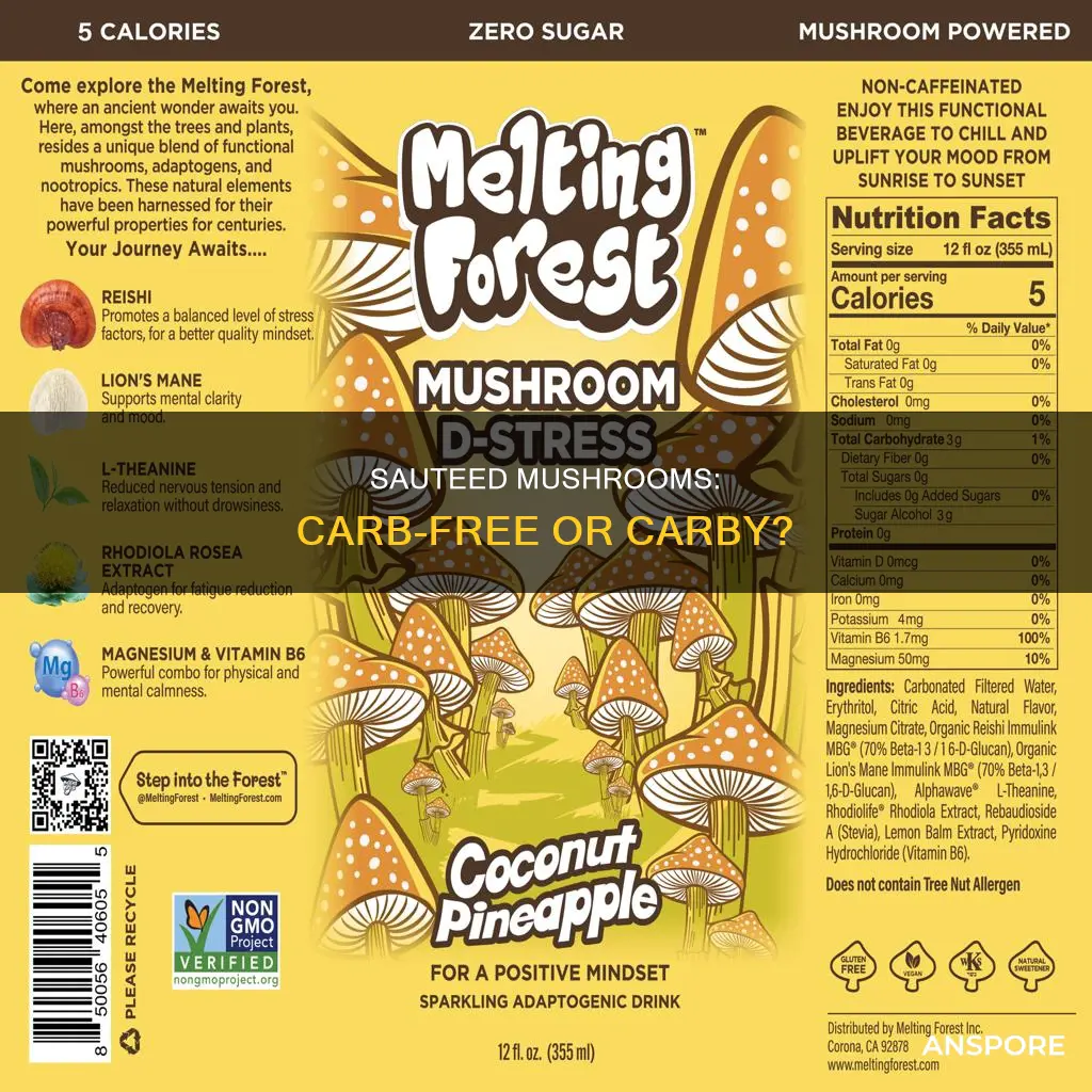 do sauteed mushrooms have carbs