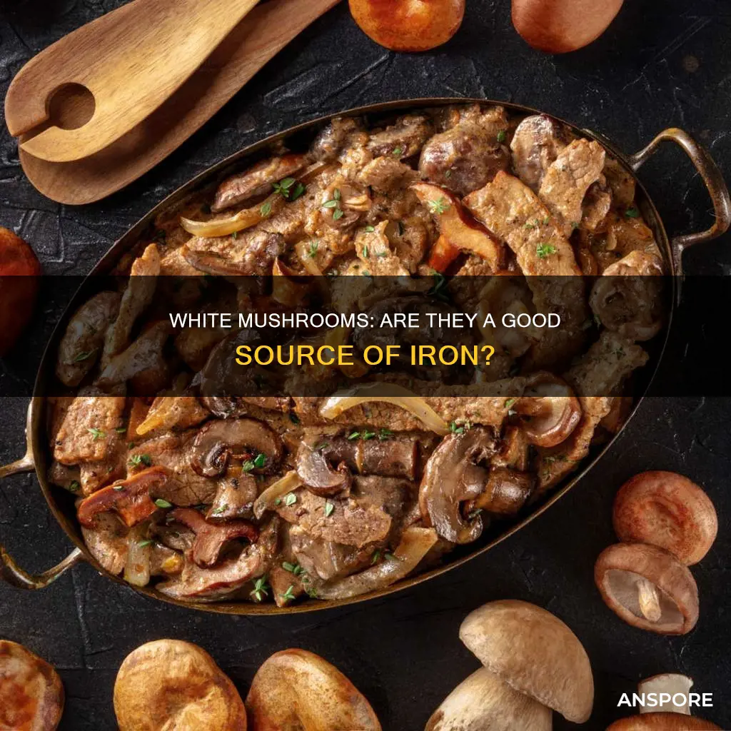do white mushrooms have iron