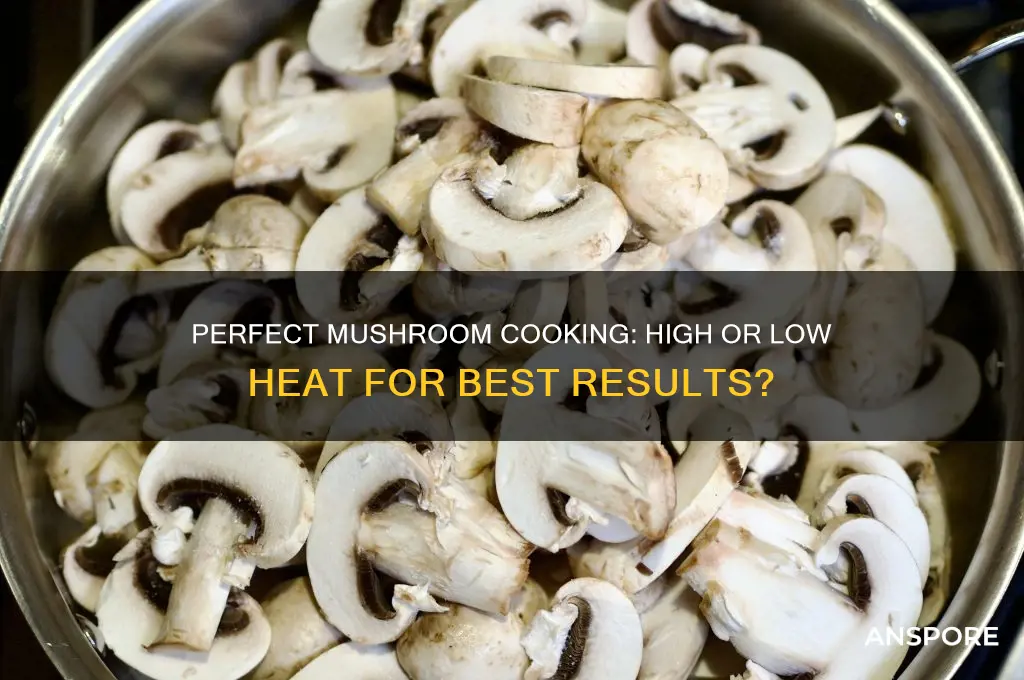 do you cook mushrooms on high or low heat