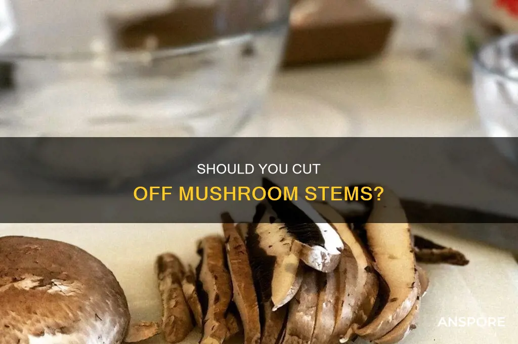 do you cut off mushroom stems