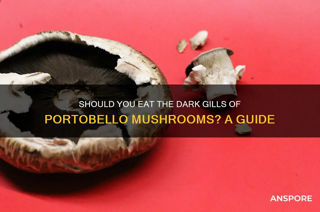 do you eat the black part of portobello mushrooms