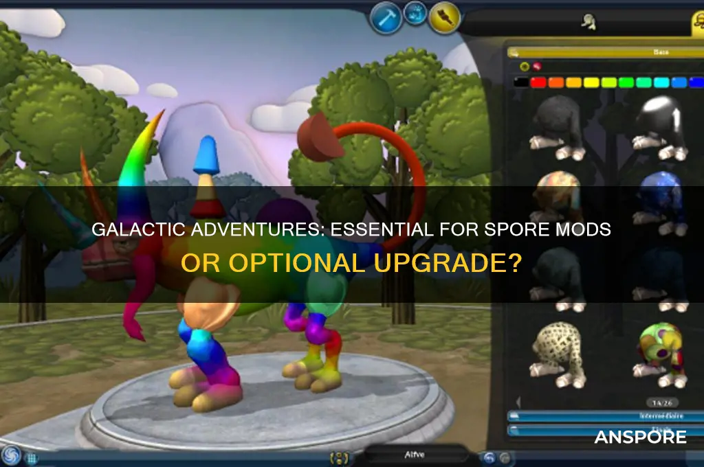 do you need galactic adventures to get mods on sporer