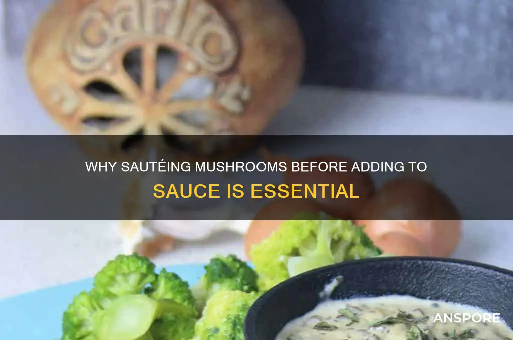 do you need to saute mushrooms before adding to sauces