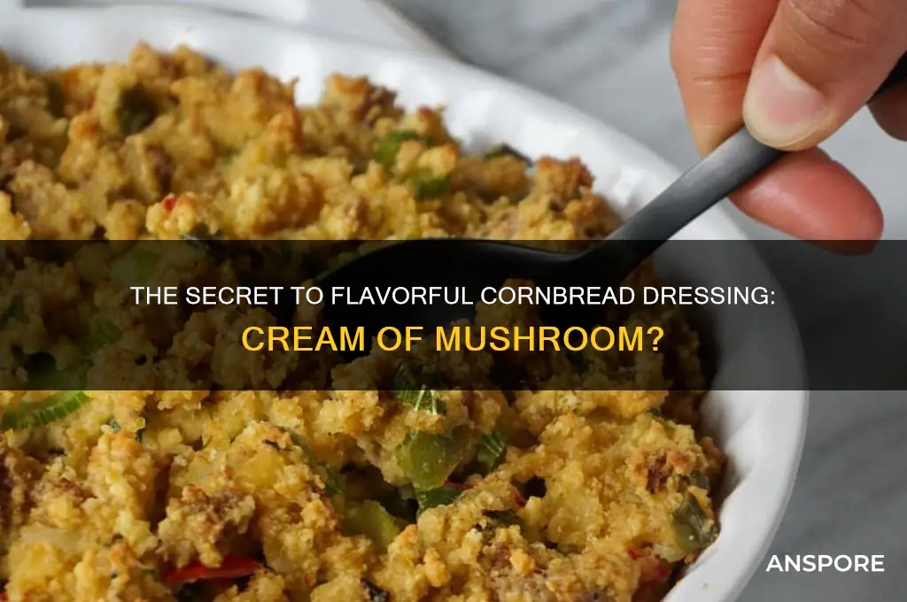 do you put cream of mushroom in cornbread dressing