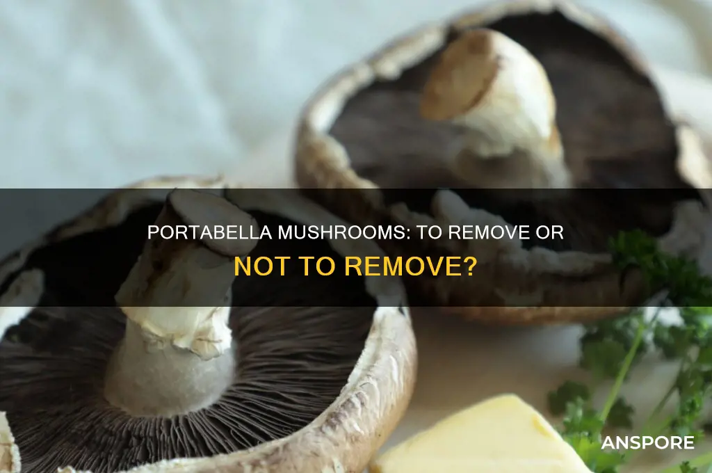 do you remove the inside of portabella mushrooms