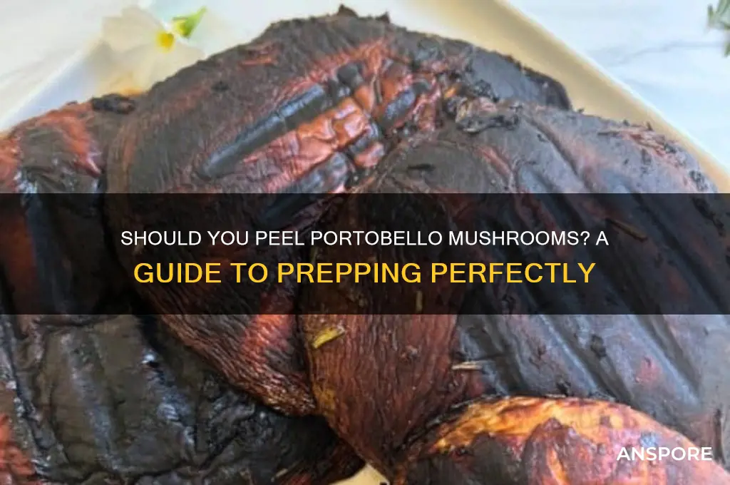 do you take the skin off portobello mushrooms