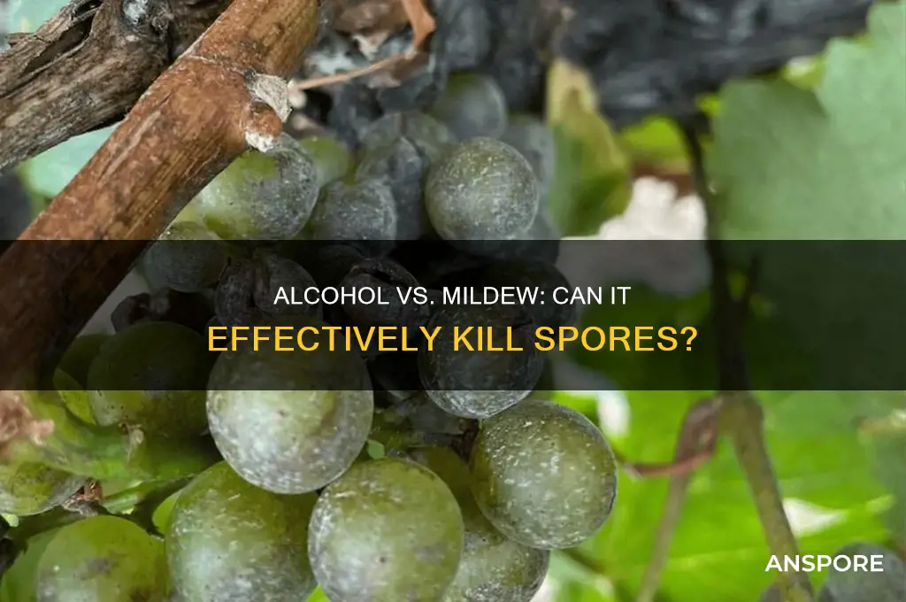 does alcohol kill mildew spores