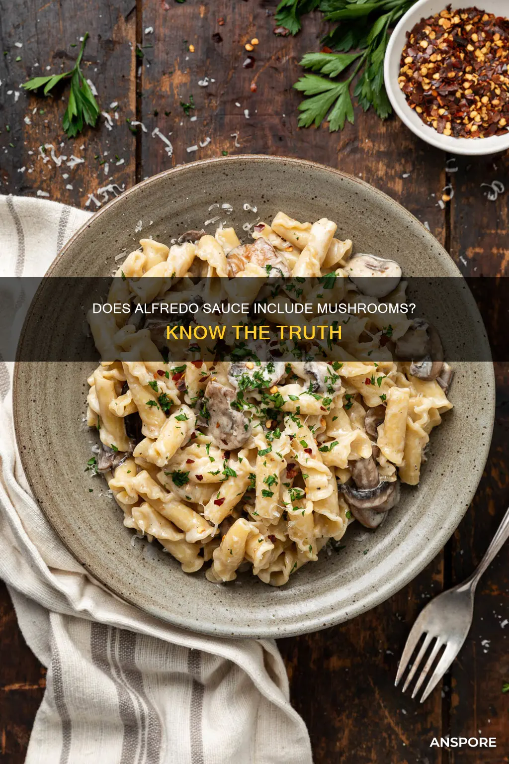 does alfredo sauce have mushrooms