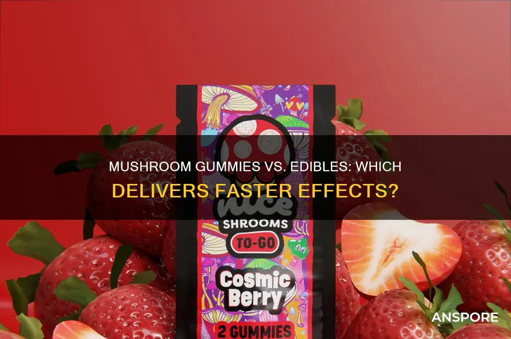 does mushroom gummies work fast than edibles