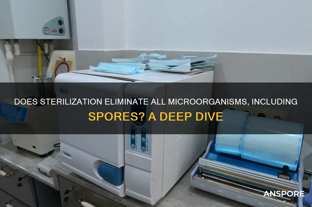 does sterilisation destroy all microorganisms including spores