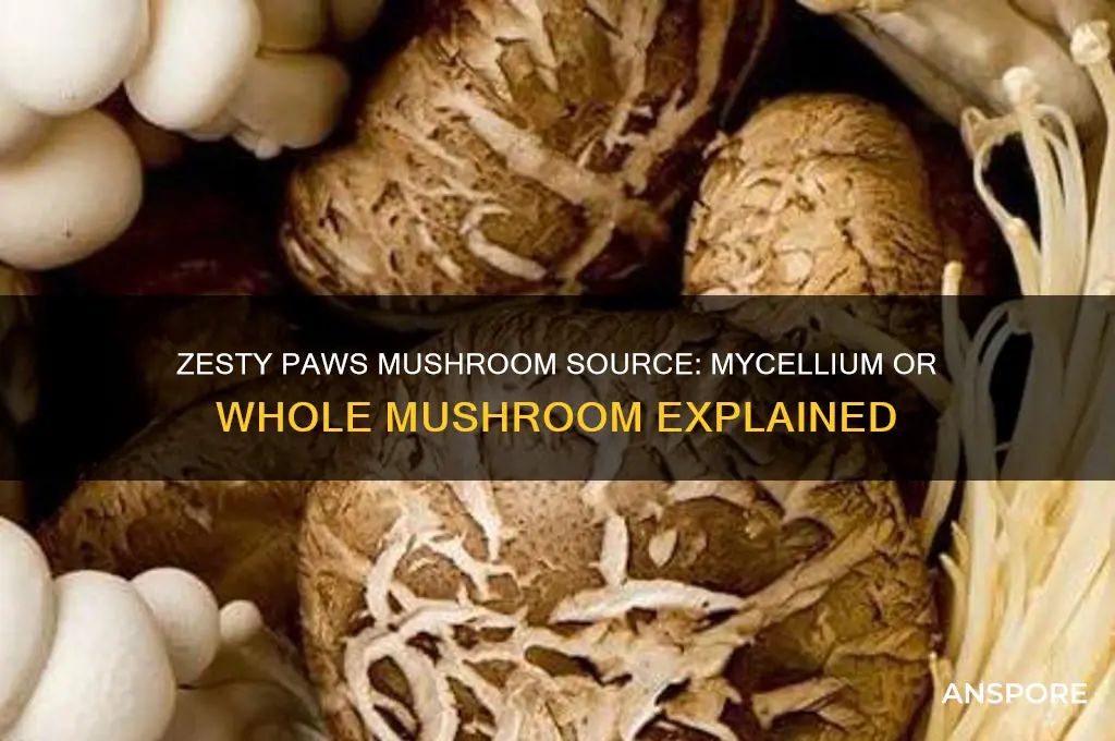 does zesty paws use the mycellium or the whole mushroom