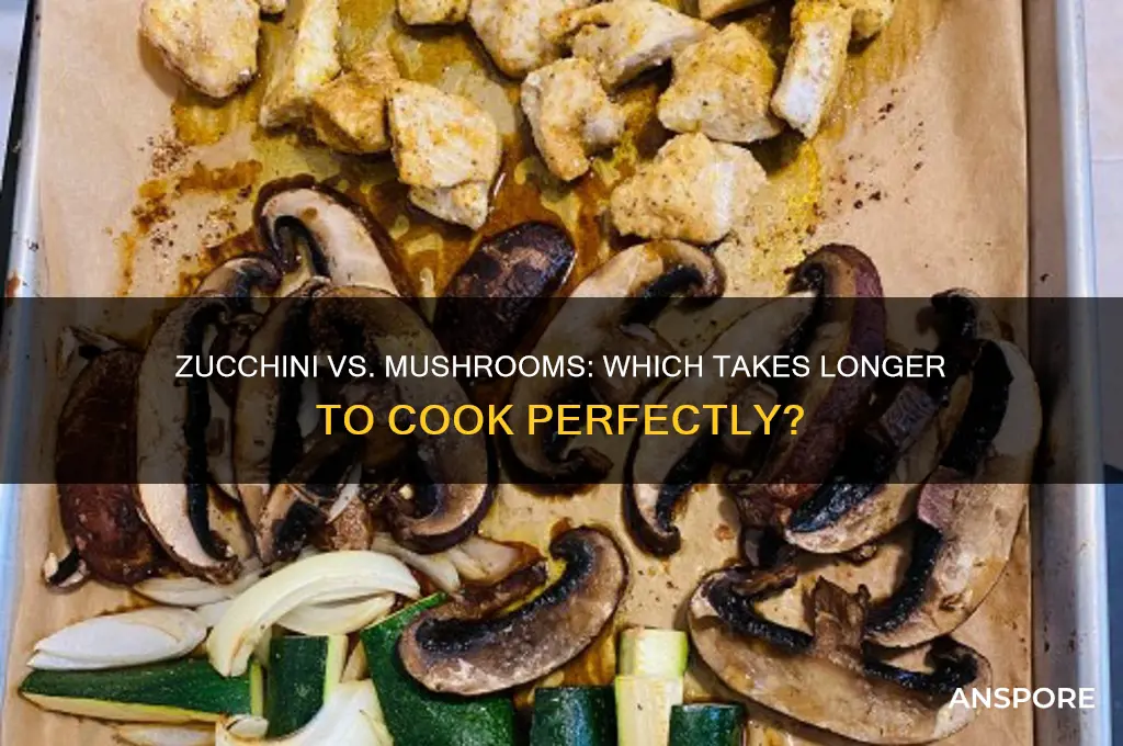 does zucchini take longer to cook than mushrooms