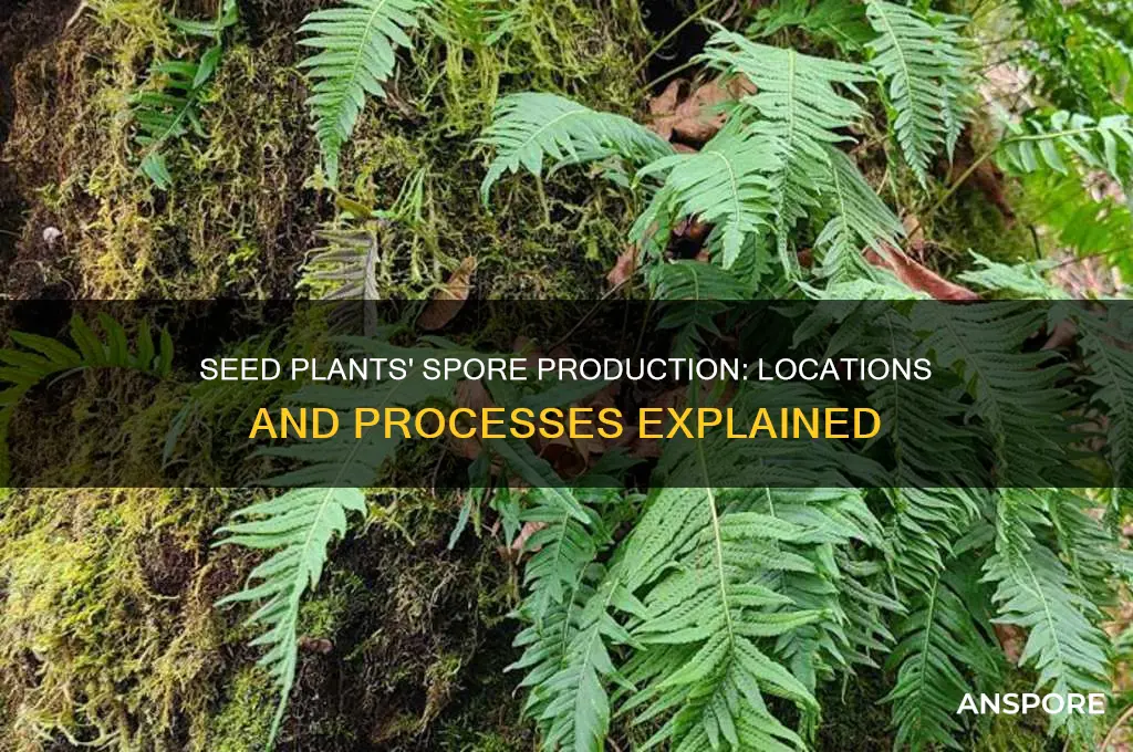 how and where do seed plants produce spores