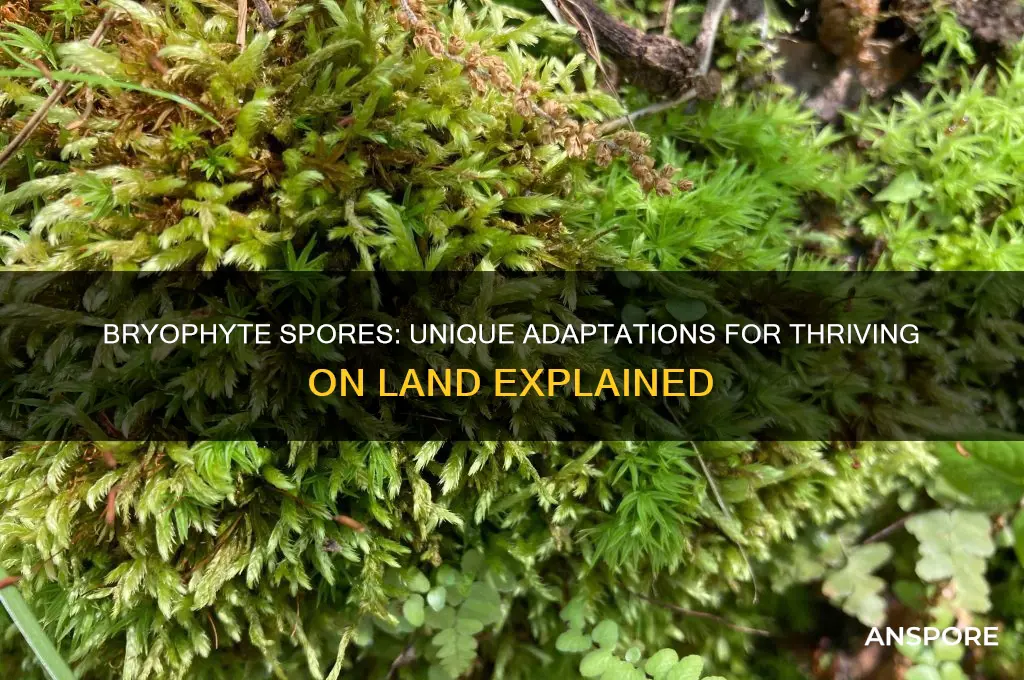 how are brophyte spores adapted for land