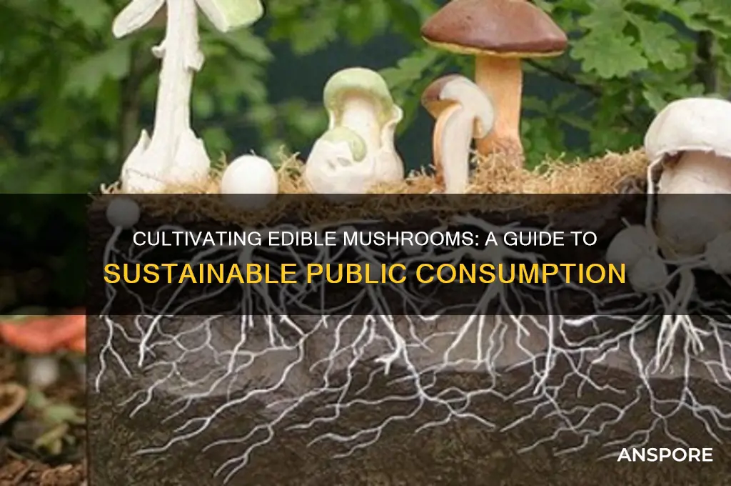 how are edible mushrooms cultivated for public consumption