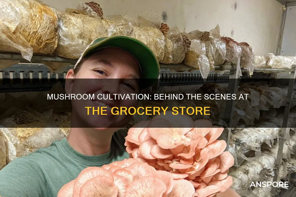 how are grocery store mushrooms grown