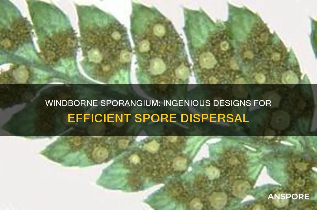 how are sporangium designed to disperse spores in the wind