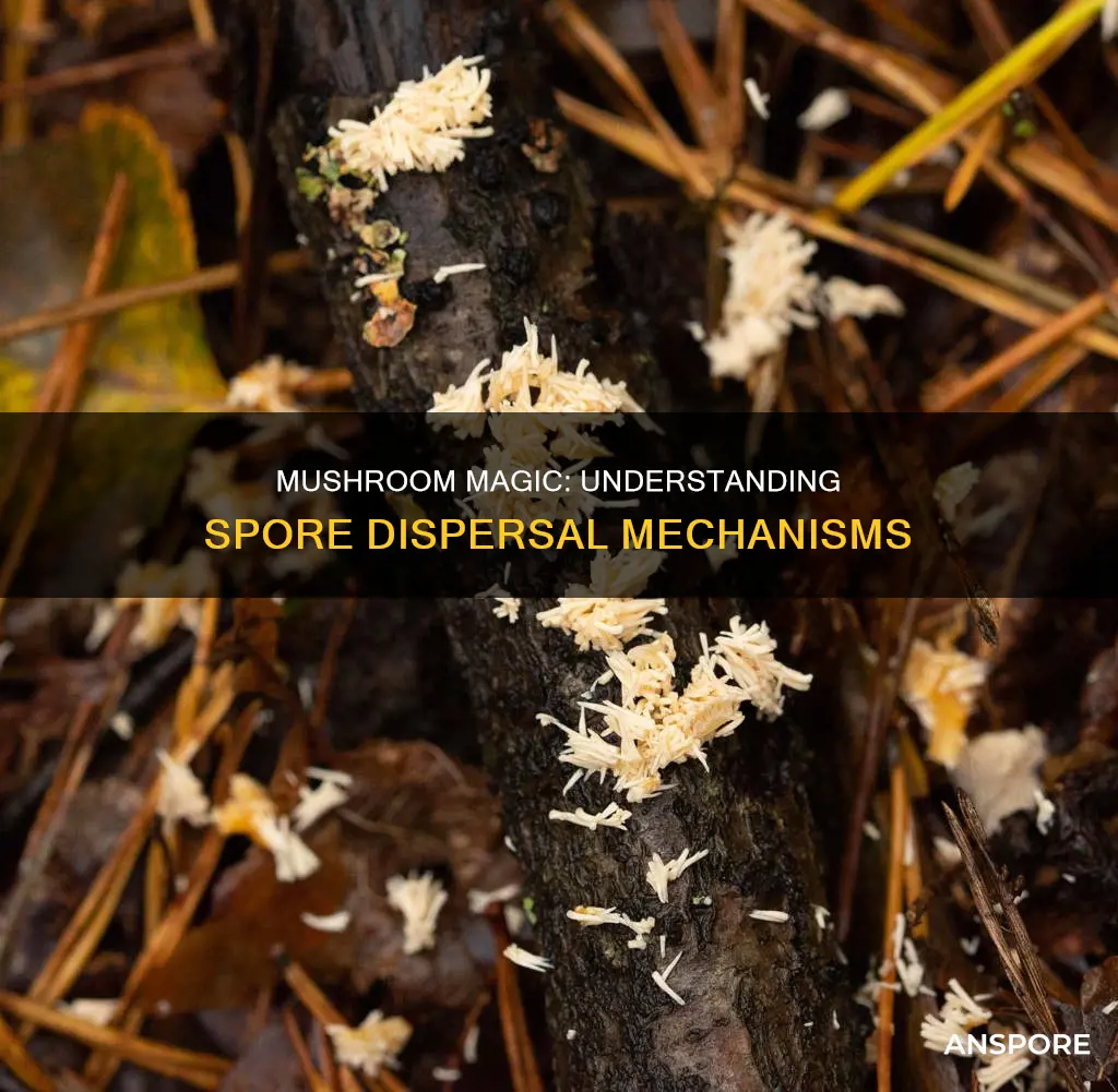 how are spores dispersed in mushrooms