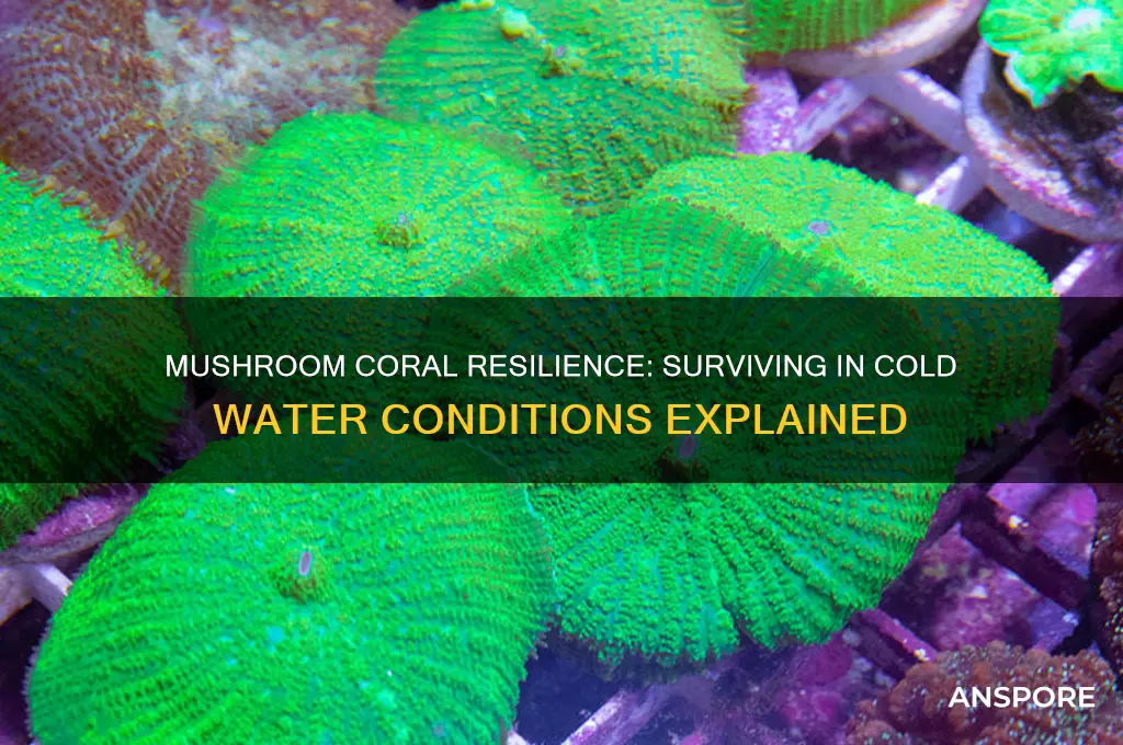 how cold of water can mushroom coral survive