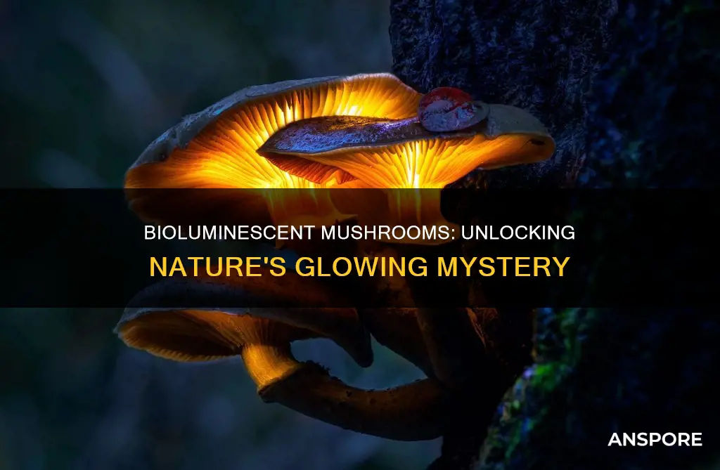 how do bioluminescent mushrooms glow