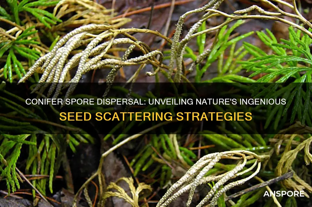 how do conifers disperse spores