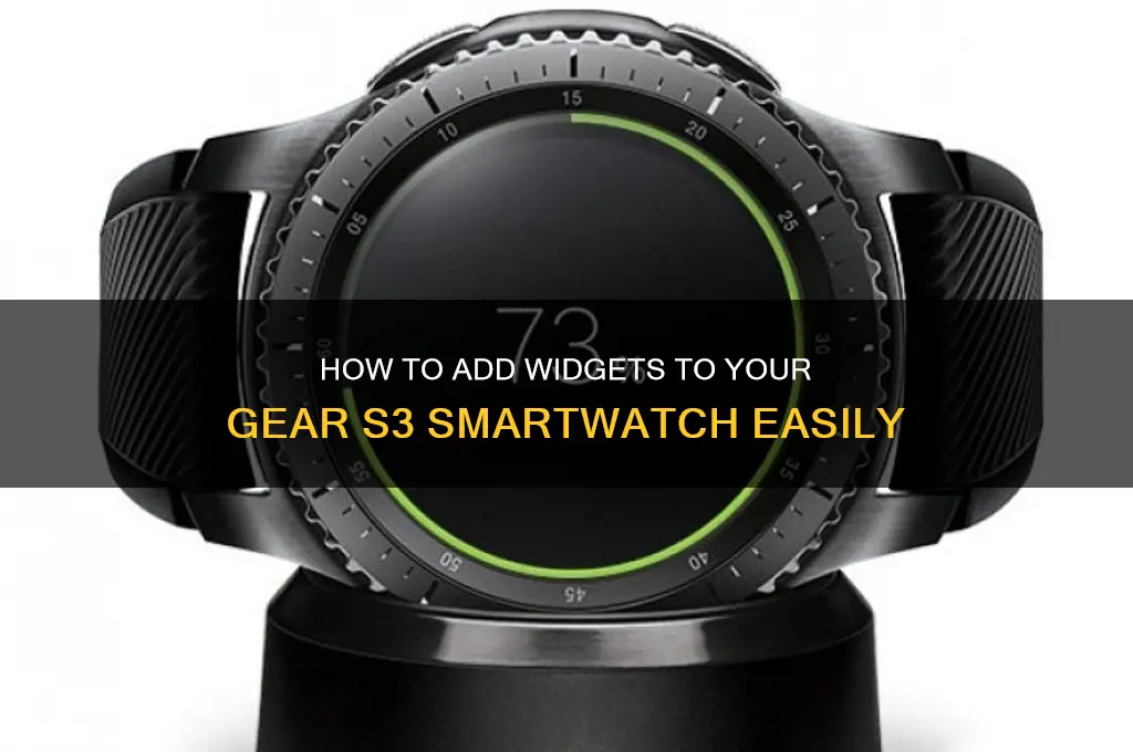 how do i add widgets to my gear spor