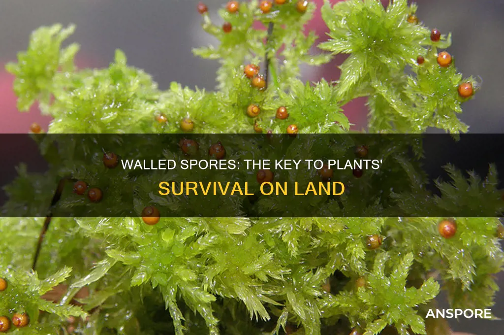how do walled spores allow plants to live on land