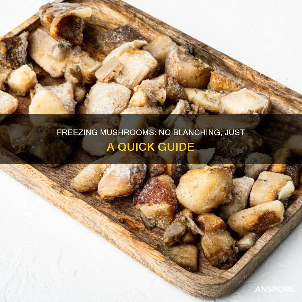 how do you freeze mushrooms without blanching them