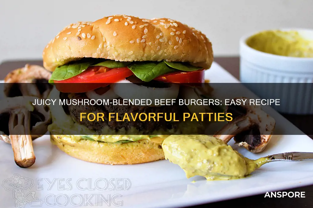 how do you make beef burgers with chopped mushrooms