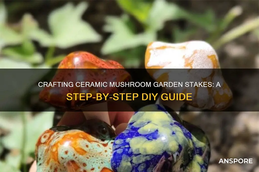 how do you make ceramic mushroom garden stakes