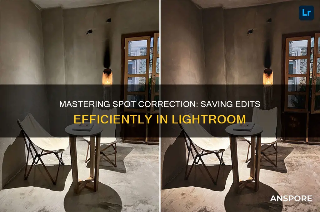 how do you save spor correction s in lightroom