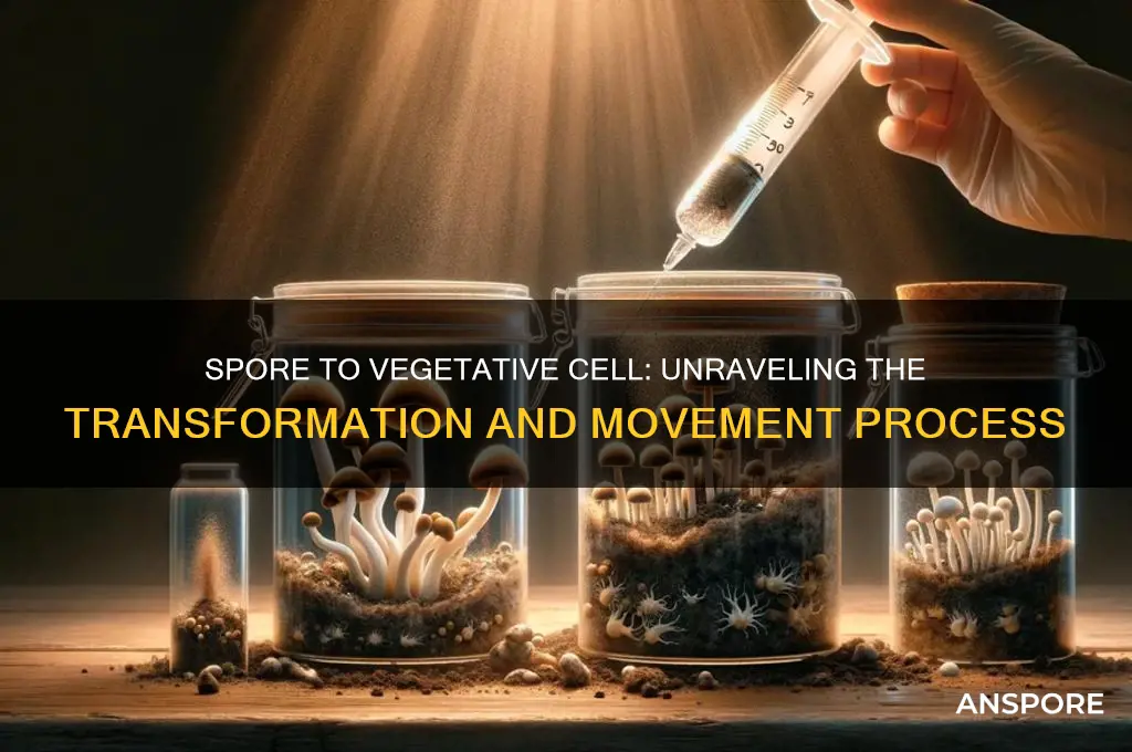 how does a spore move from spore to vegetative cell