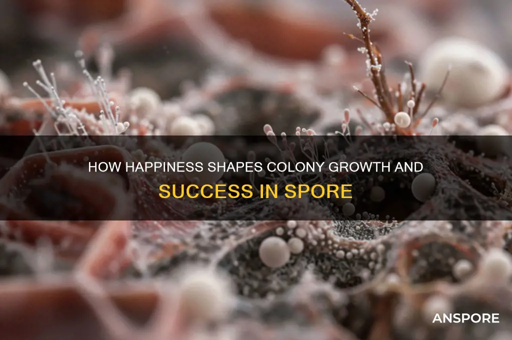 how does hapoiness effect colonies in spore