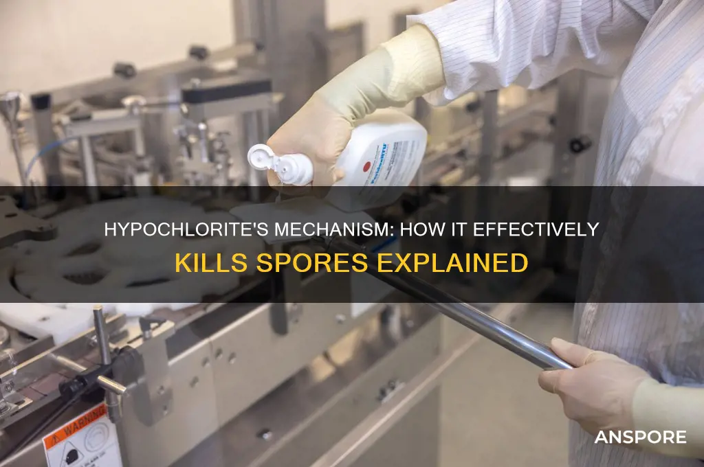 how does hypochlorite kill spores