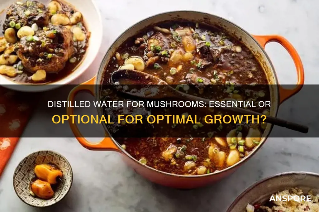 how important is it to use distilled water for mushrooms