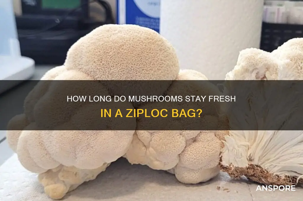 how long are mushrooms good for in a ziploc bag