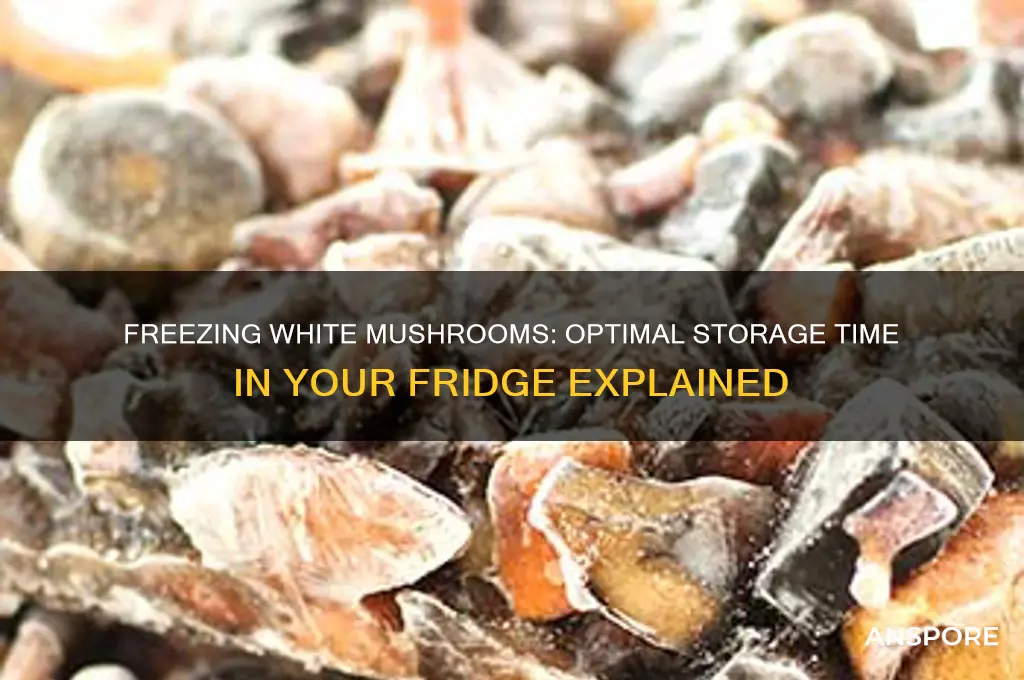 how long can white mushrooms be frozen in fridge