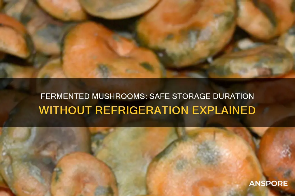 how long can you keep fermented mushroom out of refrigertor
